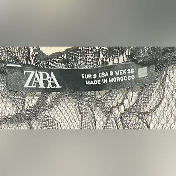 EUC Zara Lace Tier Dress with Jewel Buttons size S Black - Picture 10 of 10